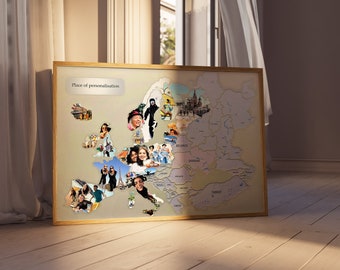 Fotokarte von Europa- Reiseerinnerungen auf einer Fotokarte - fügen Sie Fotos von jeder Reise hinzu - Perfektes Geburtstagsgeschenk