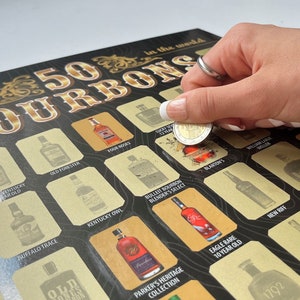 The Bourbon Bucket List - Scratch Off Poster - Top 50 Bourbons - Perfect Wall Decor for Bourbon Lovers - Man Caves - Best Birthday Gifts
