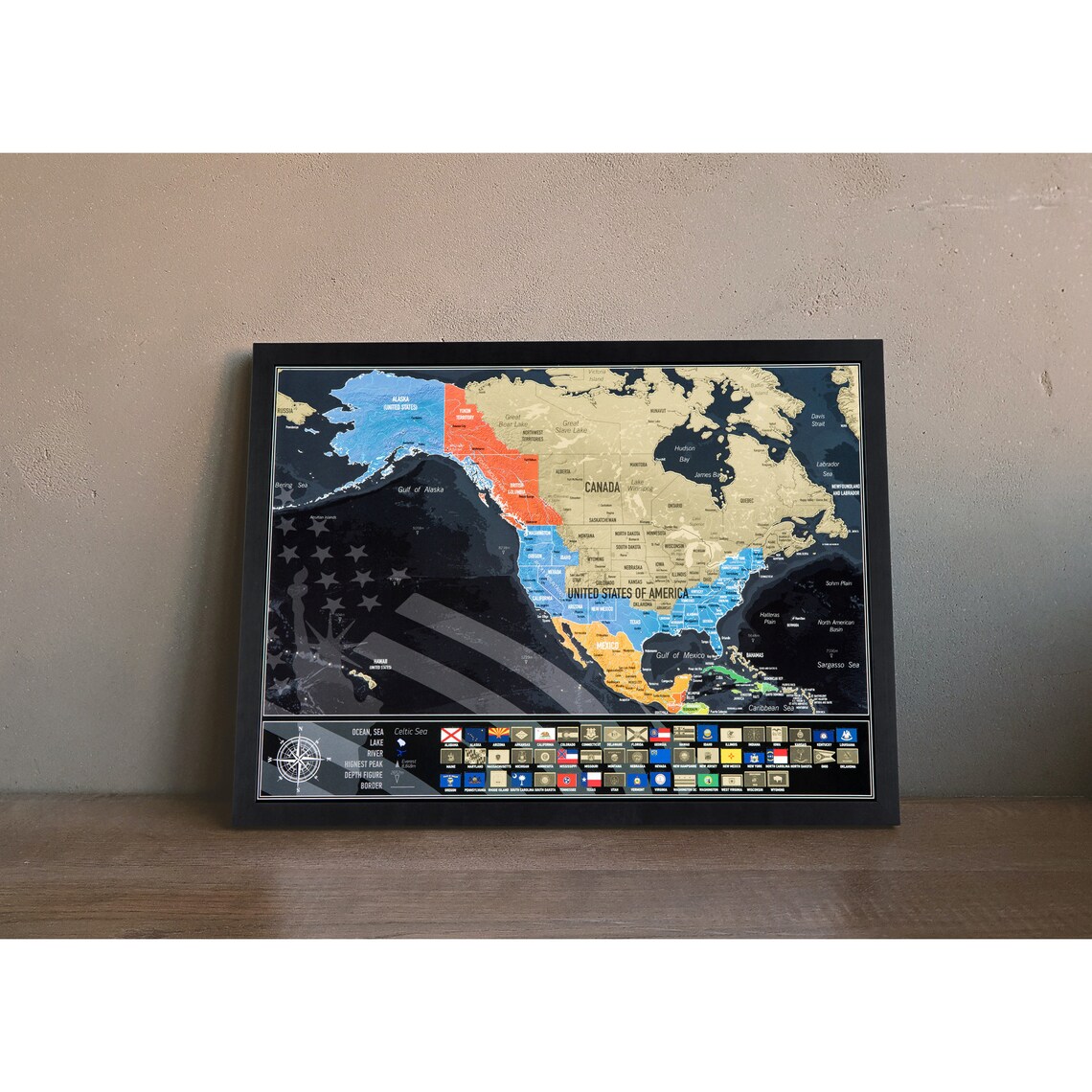 Scratch Off Map of the North America Personalized Gifts NEW Etsy