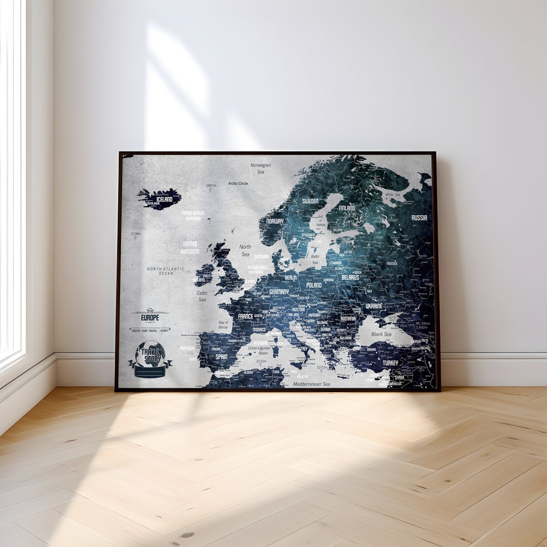 Push Pin Map of Europe: Personalized Travel Gift With 50 Pins - Etsy