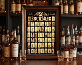 Bourbon Bucket List Scratch Off Poster: Top 50 Whiskeys