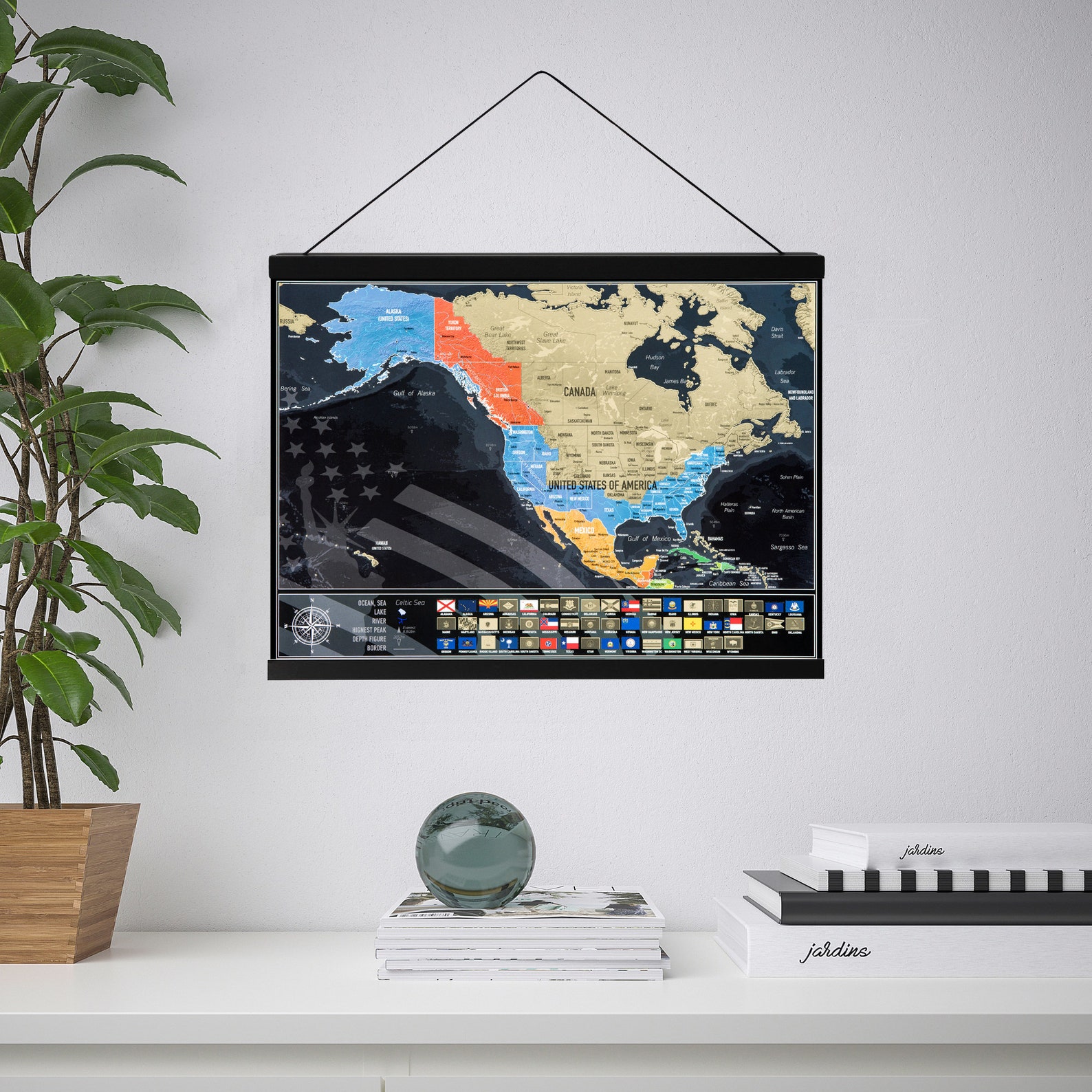 Scratch Off Map of the North America Personalized Gifts NEW Etsy