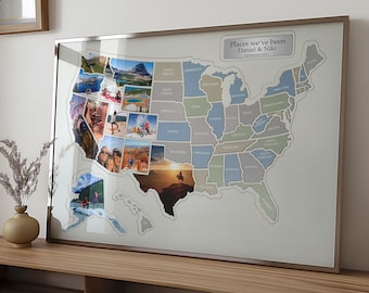 Personalized USA Travel Photo Map: 50 States Keepsake