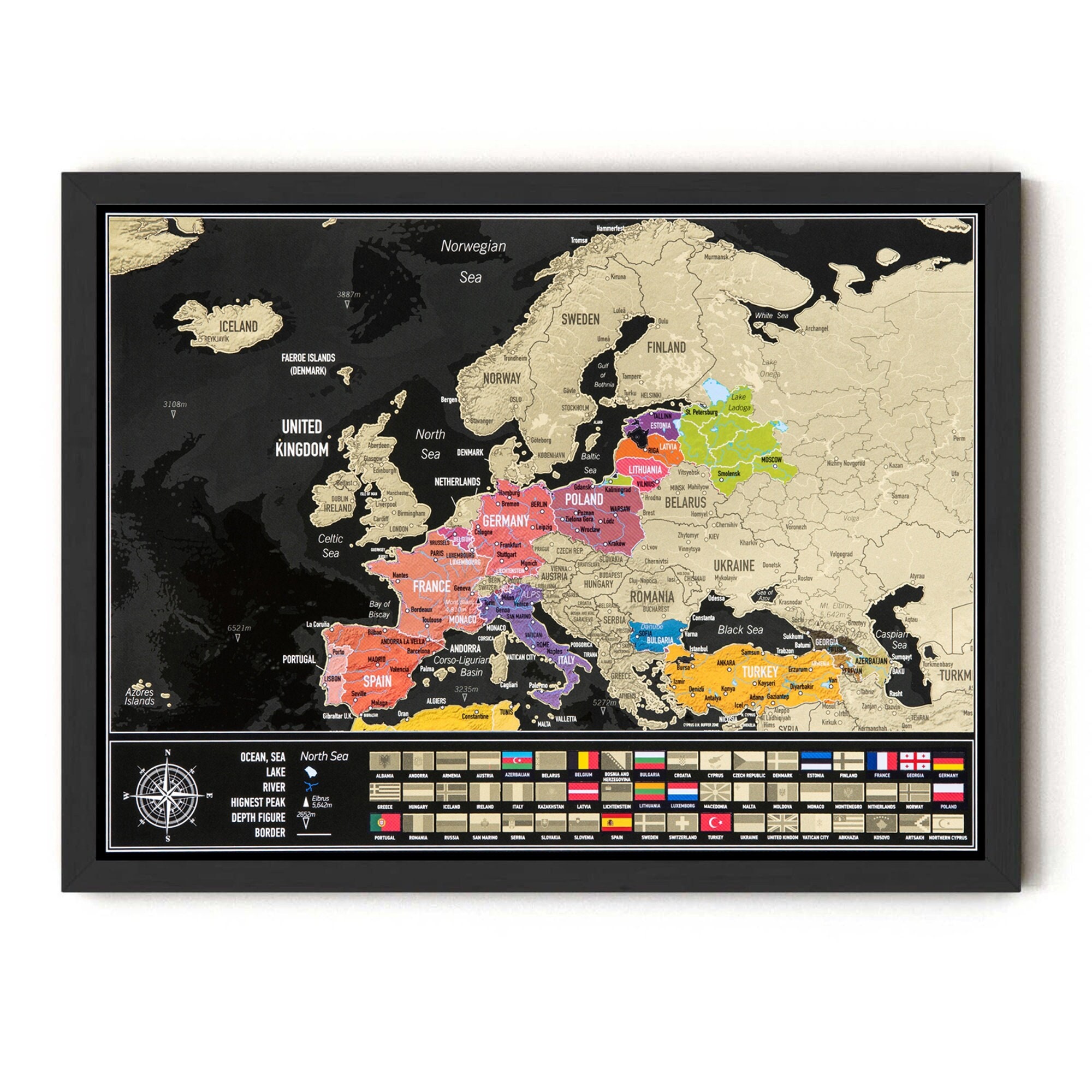 Carte murale à gratter (en anglais) - Les vins européens - 60 x 42 cm – La  Compagnie des Cartes - Le voyage et la randonnée