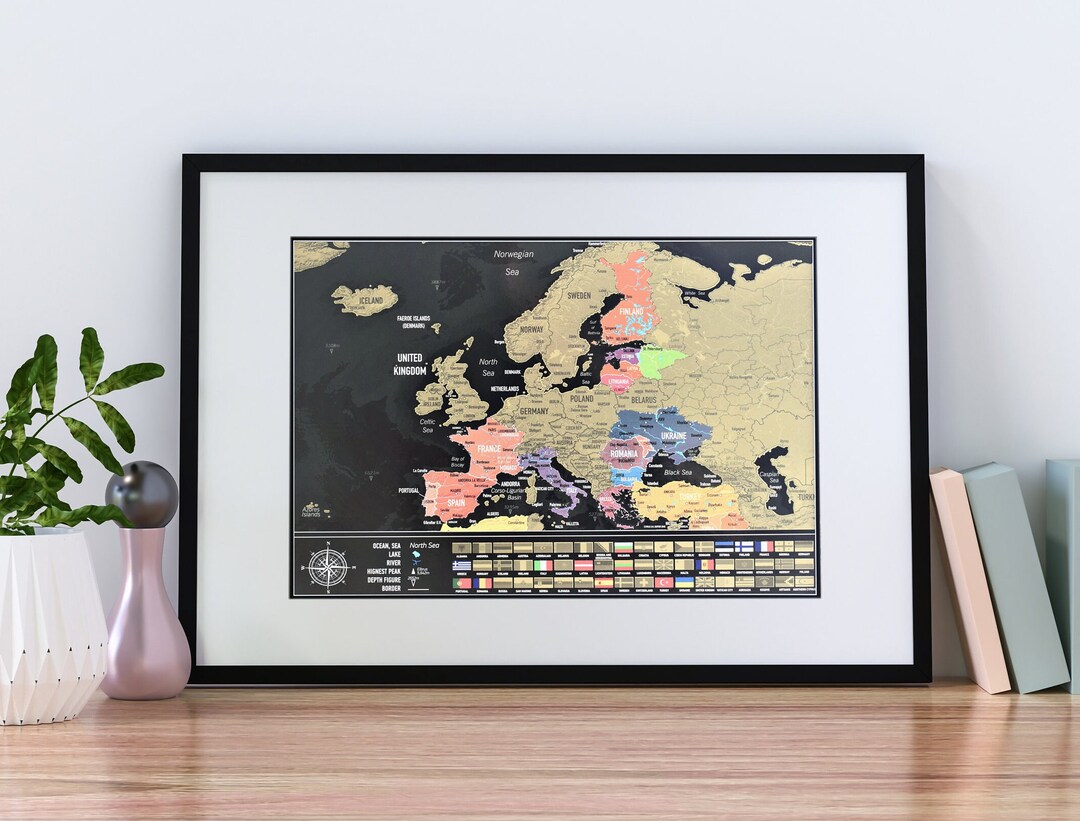 Scratch Map of Europe Best Gift for Travelers Scratch Map Personalized