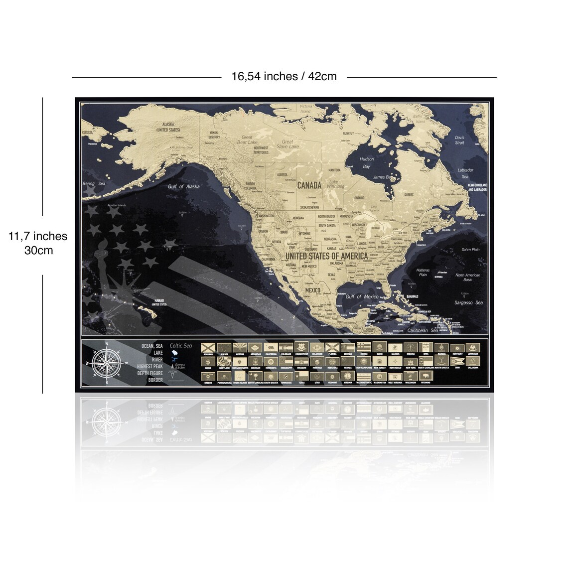 Scratch Off Map of the North America Personalized Gifts NEW Etsy