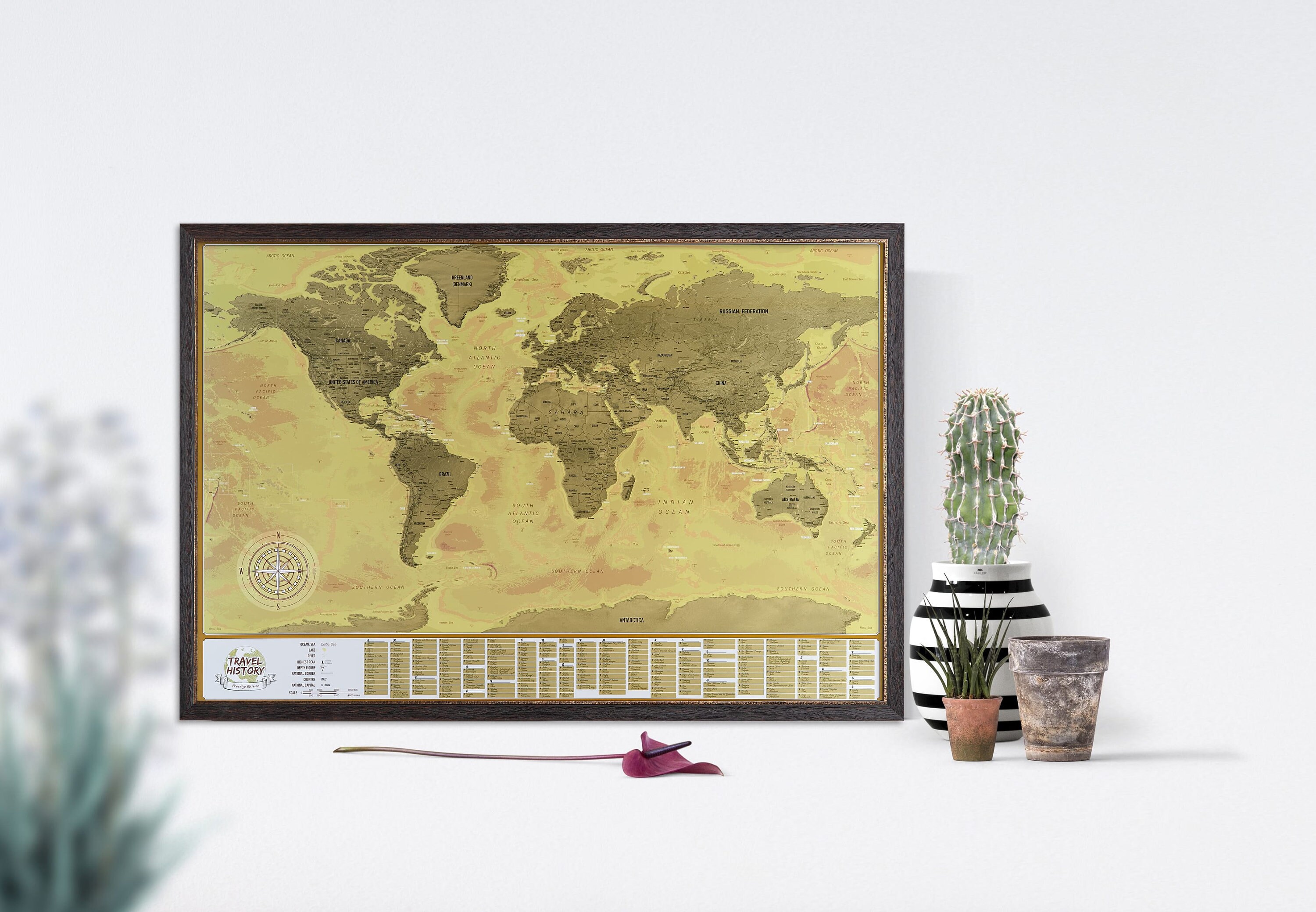 Scratch World Map with Capitals Personalized Gift Vintage Etsy