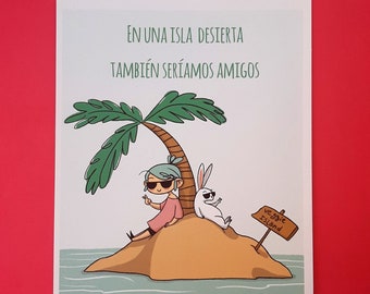 Lámina Isla desierta - Conejito Vegan