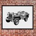 Willys Jeep Digital Print Vintage Car Print Printable Wall - Etsy