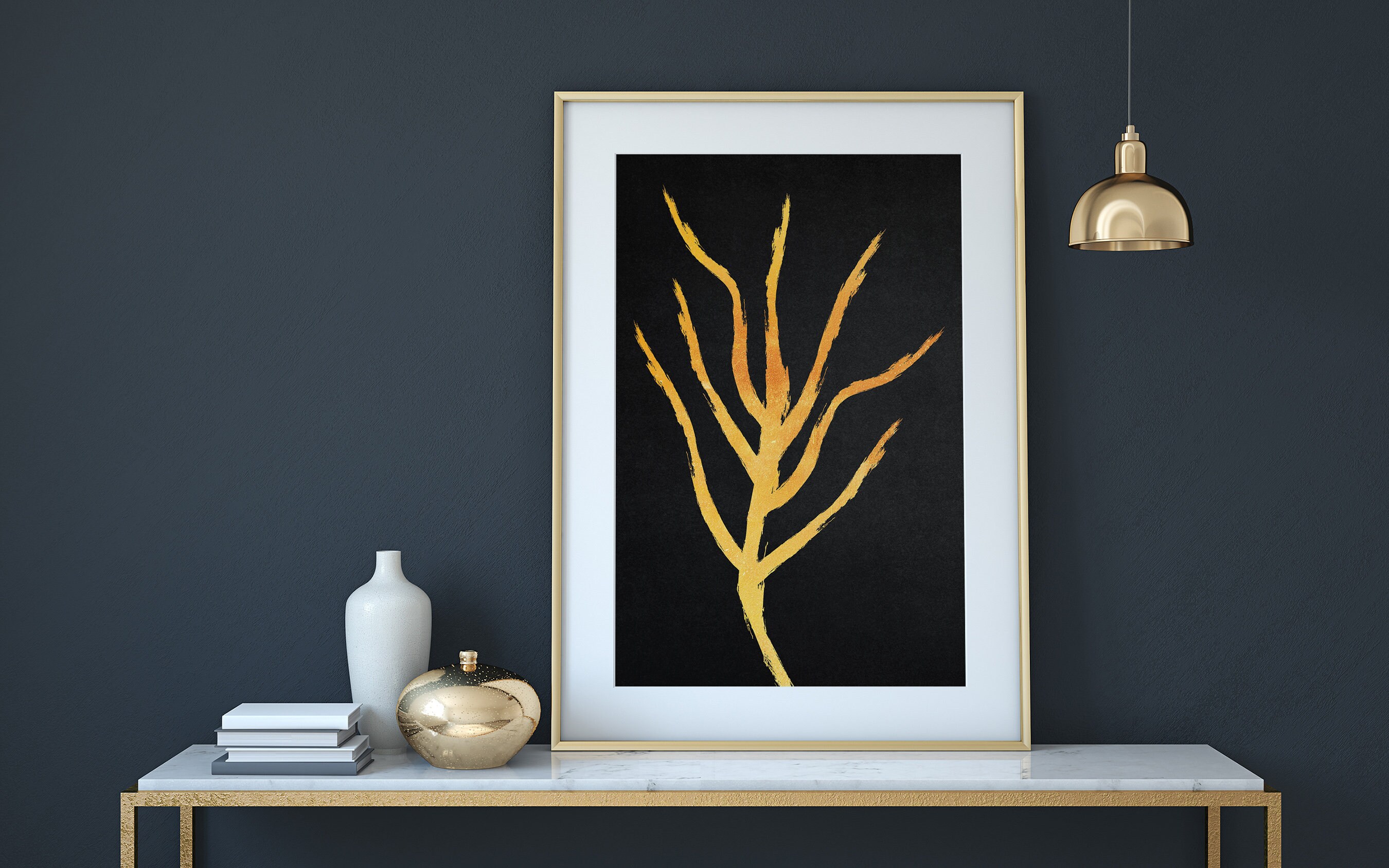 Gold lines Poster Wall decor Black & Gold Wall Art Gold Etsy