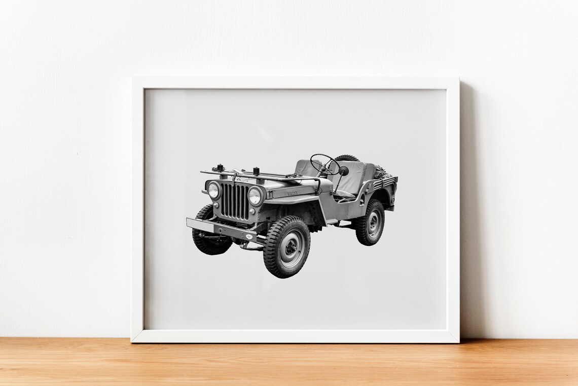 Willys Jeep Digital Print Vintage Car Print Printable Wall - Etsy