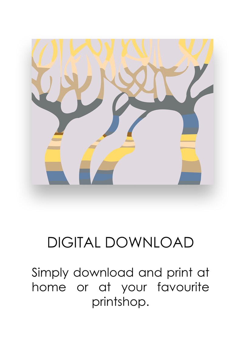 Printable Artistic Trees Wall Art Color Digital Print - Etsy