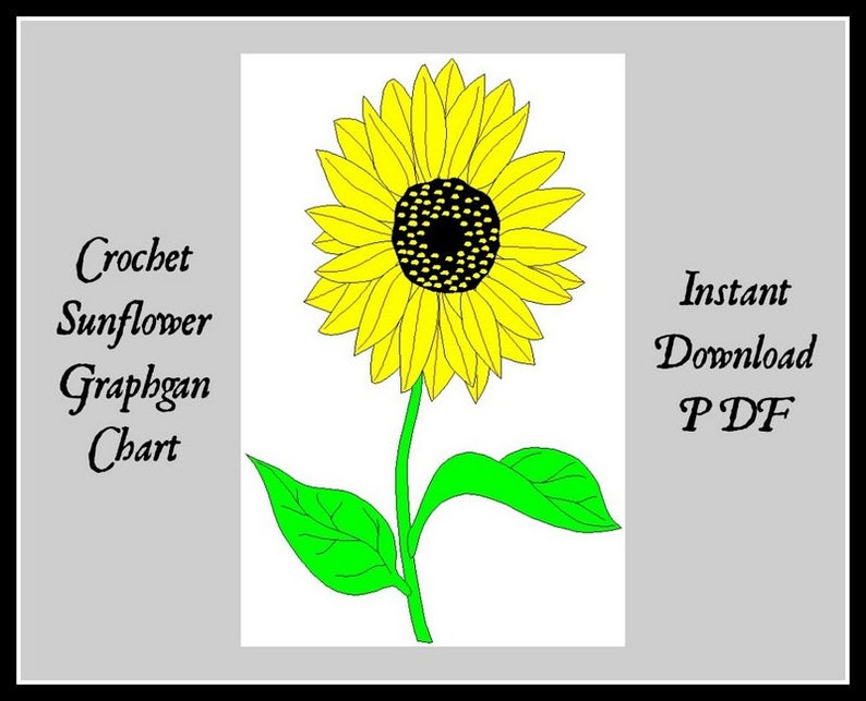 Crochet Sunflower Graphgan Chart/crochet/afghan chart/crochet Etsy