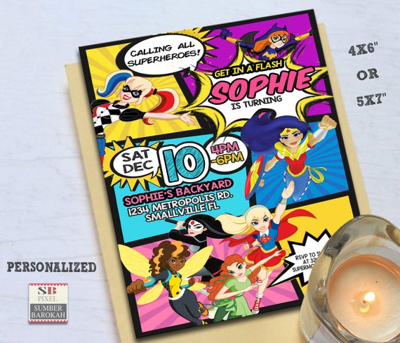 Superheroes Supergirl Birthday Supergirl Invitation Etsy