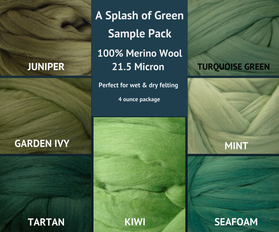 Merino Wool Roving Sample Packs Felting Fiber Spinning Etsy
