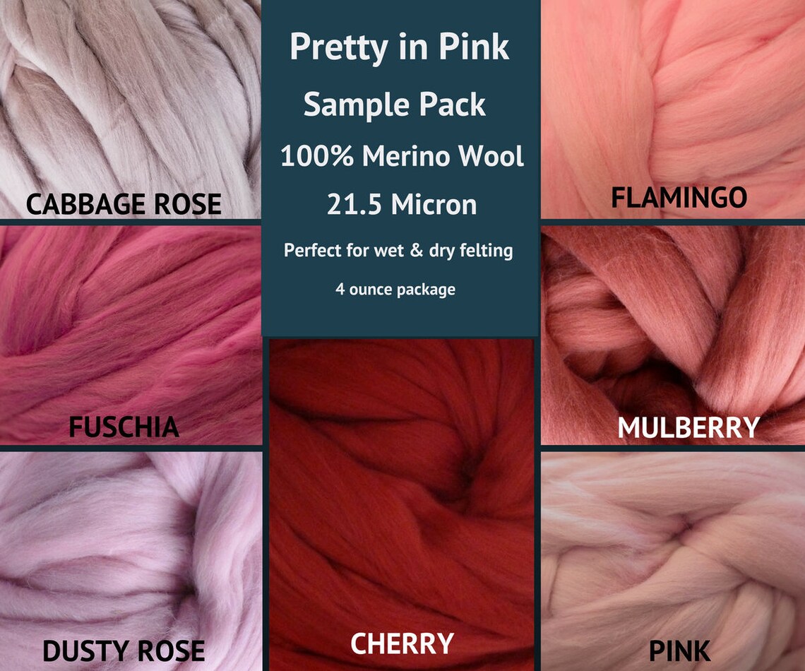 Merino Wool Roving Sample Packs Felting Fiber Spinning Etsy