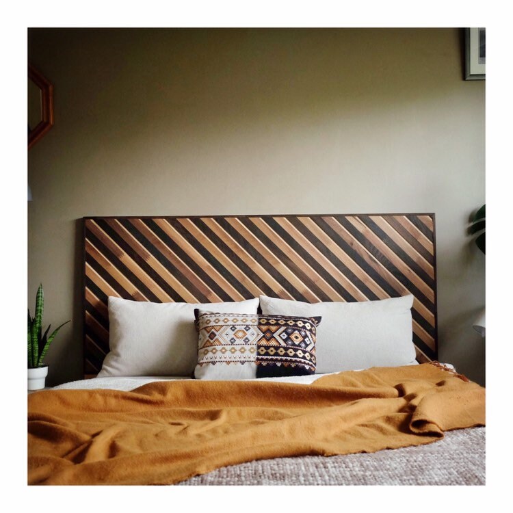 Chêne Foncé et Double Tête de Lit Noyer/Pendaison Mur