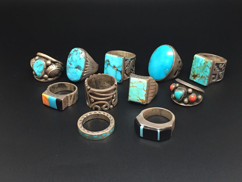 size 9 34 Silver and Turquoise ring by Nelvin Chee