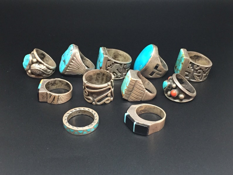 size 9 34 Silver and Turquoise ring by Nelvin Chee