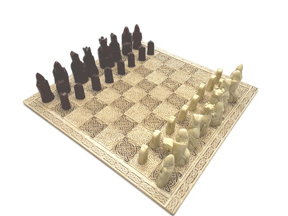 Personalized Chess Set with Historical Isle of Lewis Reproduction