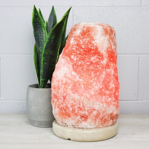 LARGE 44-55 LB Natural Himalayan Salt Lamp w/ Marble Base - UL Approved Dimmer Cord