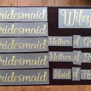 Iron-on Personalized Names, Custom Names, Decals, Iron On Decal, Heat-Press Vinyl, Heat transfer, Bride Decal, Groom Decal, Custom Decal HTV