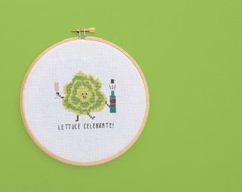 Lettuce Celebrate | A cross stitch pattern PDF (instant download)