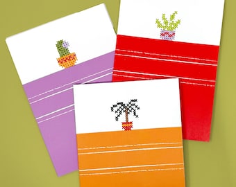 Hand-stitched Plant Greeting Card