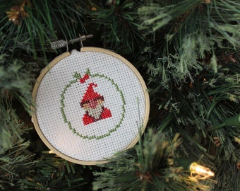 Tiny Holiday Gnome | A cross stitch pattern PDF (instant download)