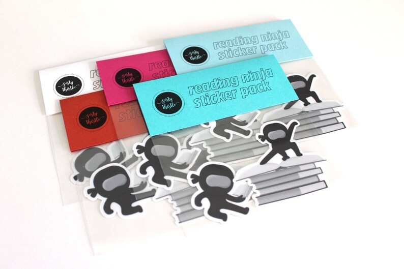 Library Ninja Sticker Reading Ninja Sticker Pack | Etsy