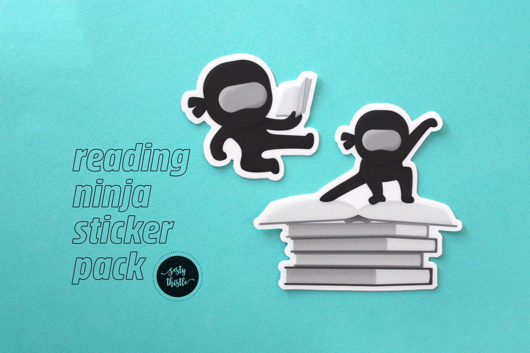 Library Ninja Sticker Reading Ninja Sticker Pack - Etsy