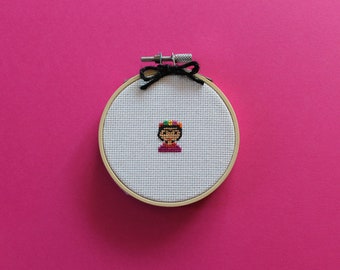 Tiny Frida | A cross stitch pattern PDF (instant download)