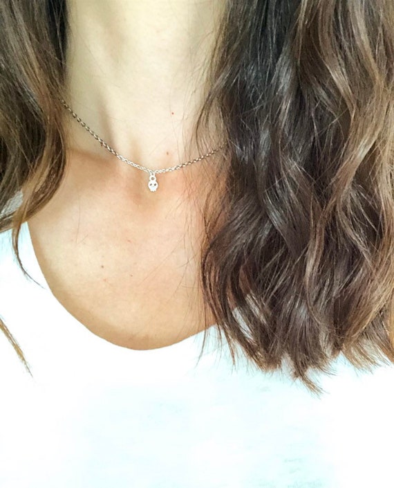 Dainty sale skull necklace