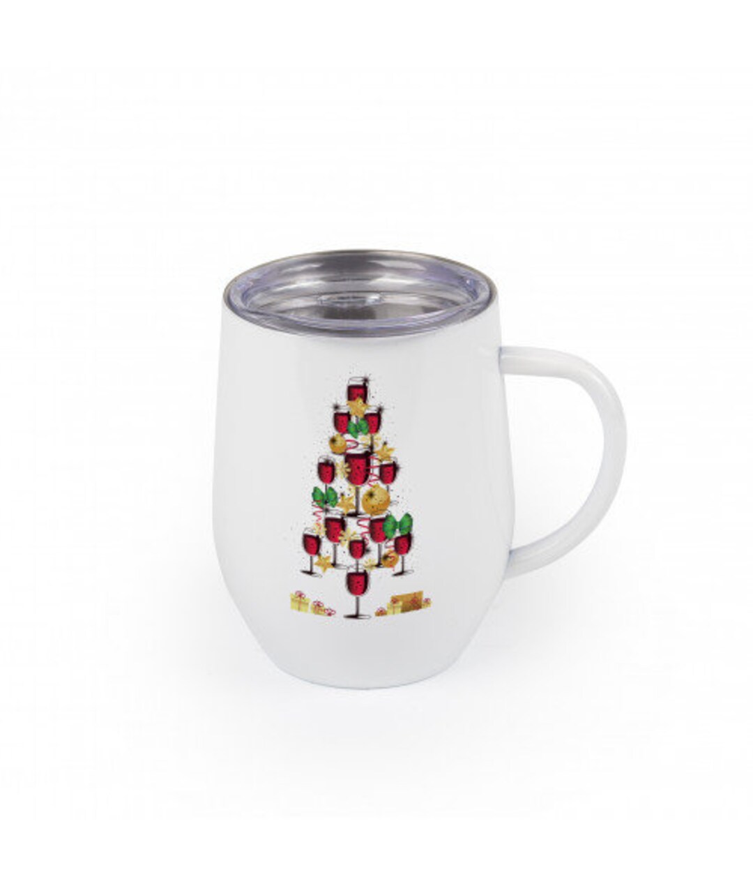 12oz White Stemless Wine Glass With Handle for Sublimation and Heat