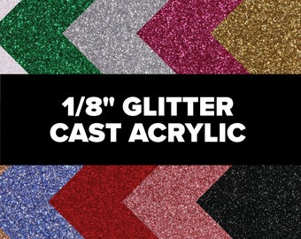 ColorHues Glitter Acrylic Sheet, Quartz Crystal, 1/8", Laserable, Made in USA