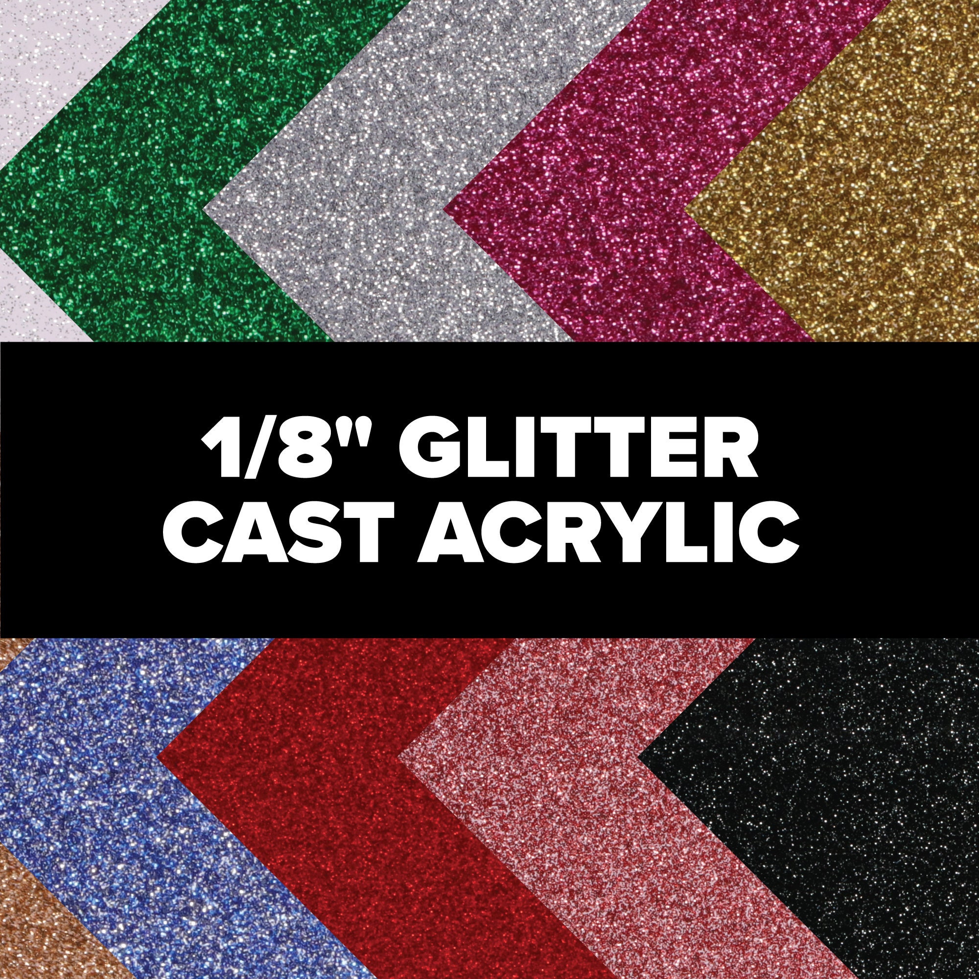 1/8 Lead Gray Holographic Glitter Cast Acrylic Sheets