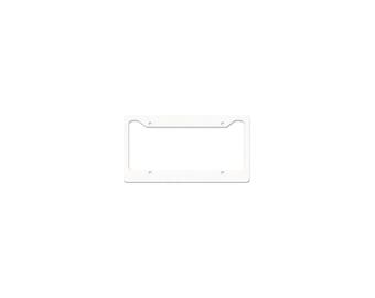 6.5&quot; x 12.25&quot; x .030&quot; Blank (White) Aluminum License Plate Frames for Sublimation- Flat Bottom