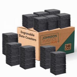 Slate Coaster Blanks for Laser Engraving or UV Printing. 3.94 Inch Black Stone Bulk Coasters Natural Stone Drink Coaster Round or Square Square (144)