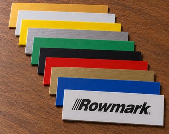 Rowmark Acrylic Name Plate Inserts, Two-Ply Desk & Wall Sign Engravable Plastic Blanks for Office Signs, Door Plates, Cubicles 2 x 8 x 1/16