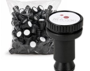Punch N Press Black Bottle Stoppers .98 Inch Customizable Insert Area Plastic Bottle Stopper Blanks (100 Pack)