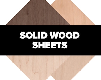 Solid Wood Sheets for Glowforge and Laser Engraving - 6" x 12"