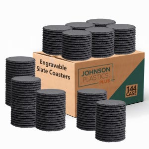 Slate Coaster Blanks for Laser Engraving or UV Printing. 3.94 Inch Black Stone Bulk Coasters Natural Stone Drink Coaster Round or Square Round (144)