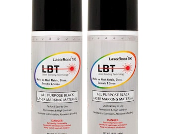 LaserBond 100 Black Laser Marking Spray for Metal, Glass, Ceramic, Stone (12oz)