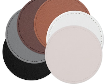 Laserable Faux Leather Hat Patches - 5 Pack Adhesive Leatherette Blanks