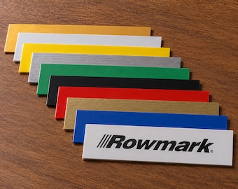 Rowmark Acrylic Name Plate Inserts, Two-Ply Desk & Wall Sign Engravable Plastic Blanks for Office Signs, Door Plates, Cubicles 2 x 10 x 1/16