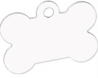 Blank (White) 1-1/8&quot; x 1-1/2&quot; Dog Bone Pet Tags for 1-Sided Sublimation