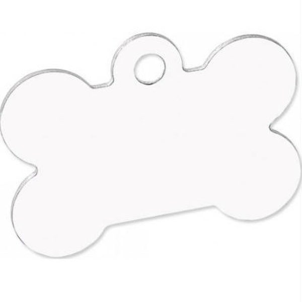 Blank (White) 1-1/8" x 1-1/2" Dog Bone Pet Tags for 1-Sided Sublimation