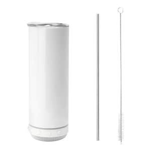 20oz Bluetooth Speaker Skinny Tumbler with White Speaker
