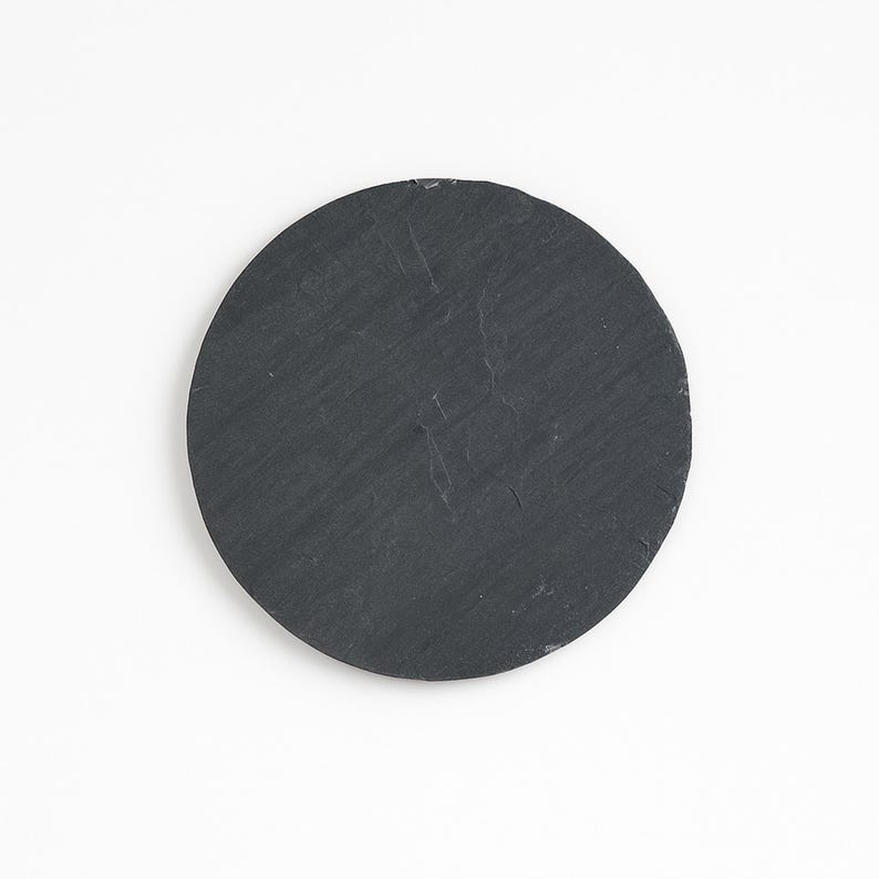 Slate Coaster Blanks for Laser Engraving or UV Printing. 3.94 Inch Black Stone Bulk Coasters Natural Stone Drink Coaster Round or Square Round (1)