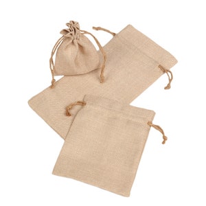 Faux Burlap Drawstring Bag for Sublimation, Heat Transfer and UV-LED- 5 PACK
